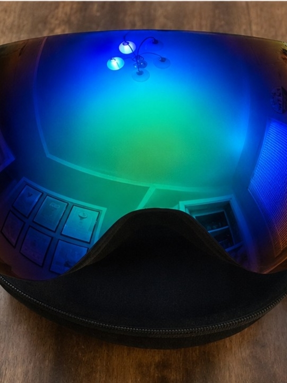 Mirrored Blue-Green Ski Eye Goggles Outdoor Eye Wear With Case- New With Tags